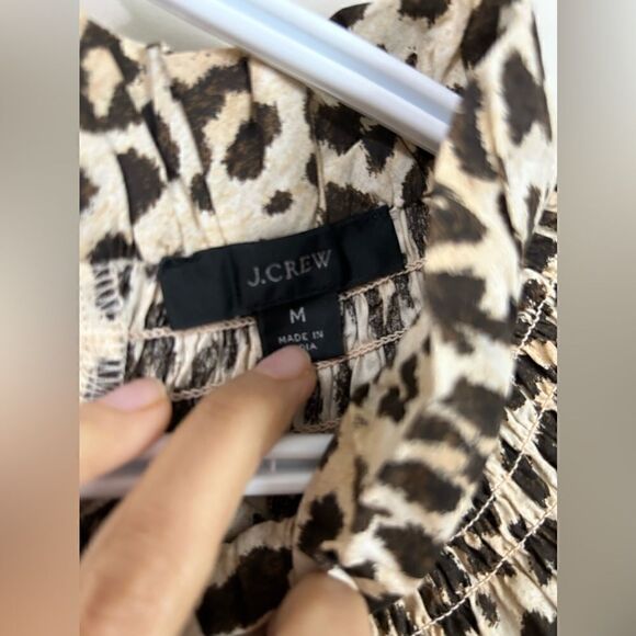 J. Crew Ruffleneck Puff-sleeve Dress in Leopard Print - Picture 8 of 12